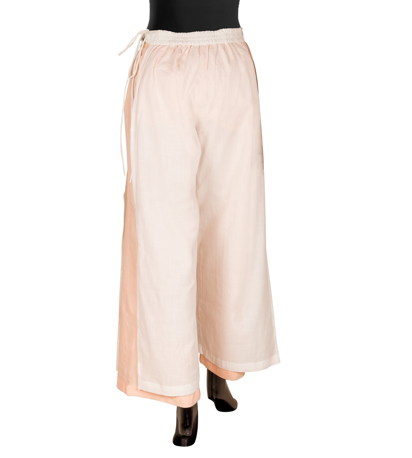 Off White and Peach Double Layered Palazzo Pants