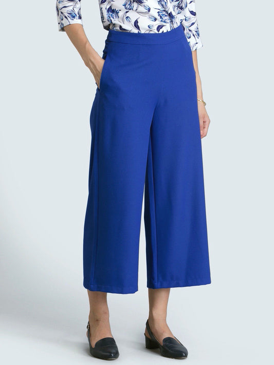 Side Zipper Culottes - Royal Blue