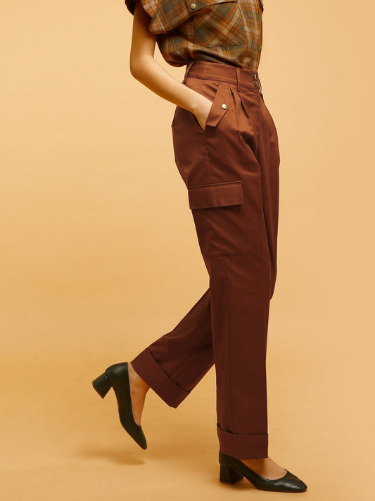 Straight Fit Pants - Rust