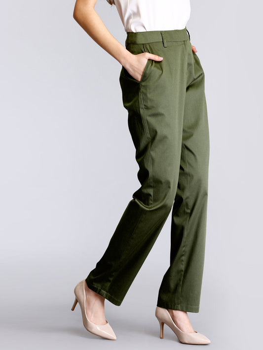 Straight Fit Pants - Olive