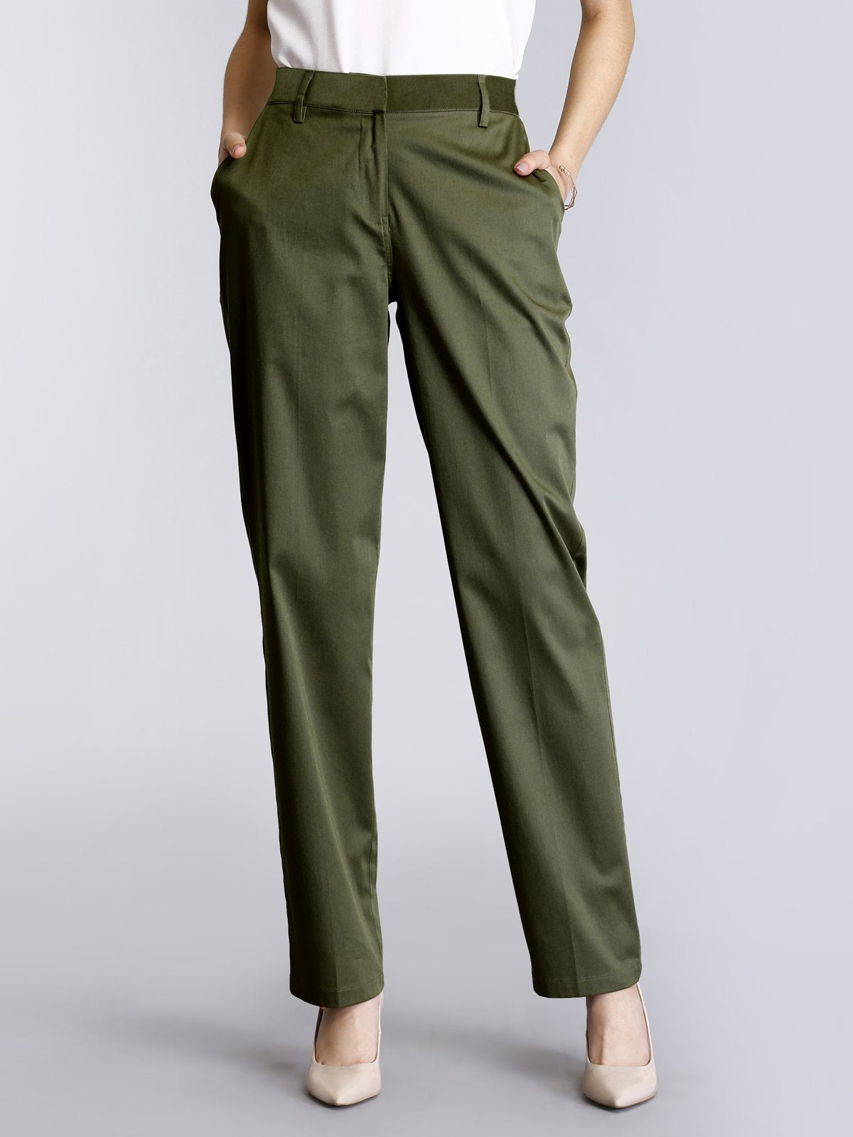 Straight Fit Pants - Olive