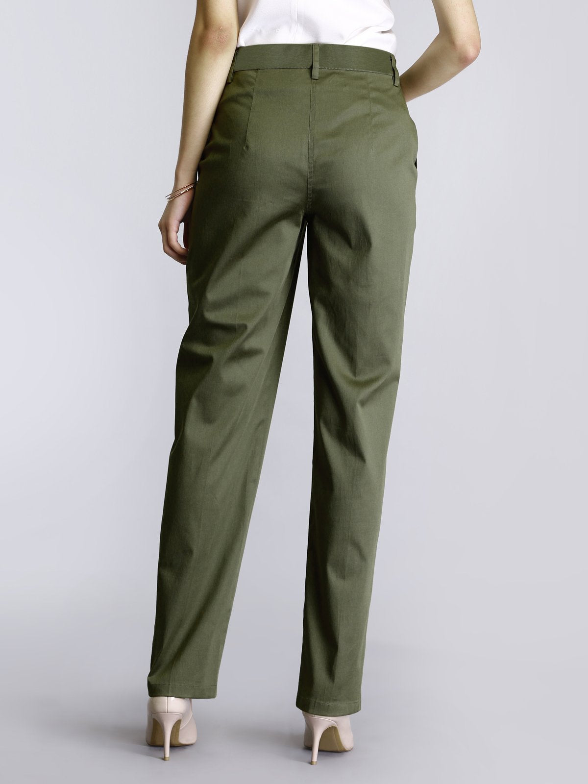 Straight Fit Pants - Olive