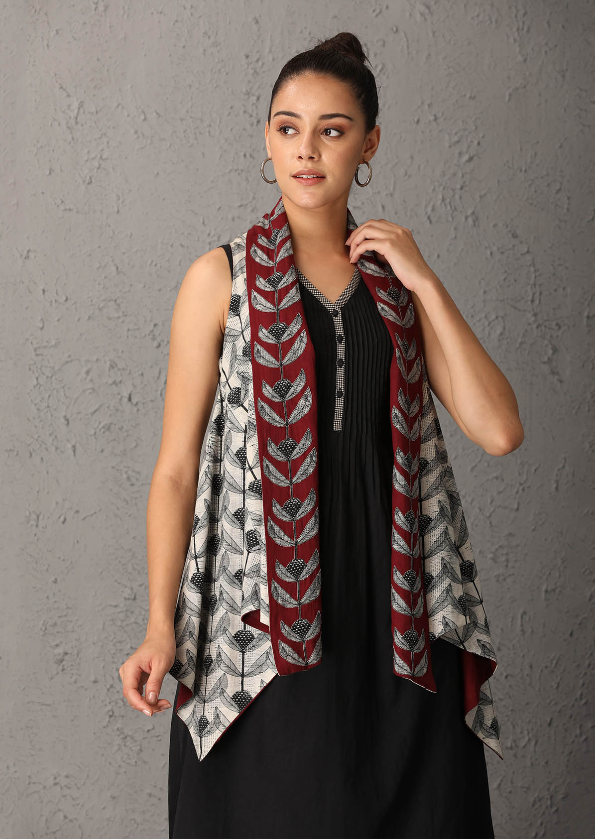 Printed cape with inner & palazzo (SW-36A)