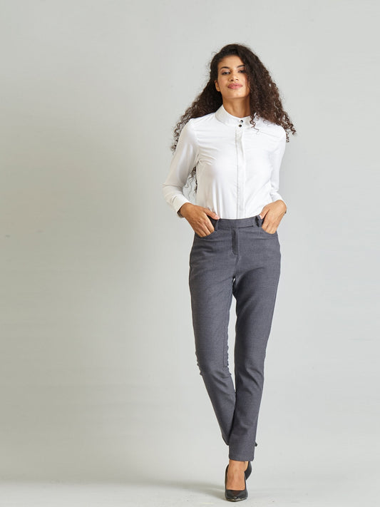 Essential Comfort Trousers - Blue Grey Melange