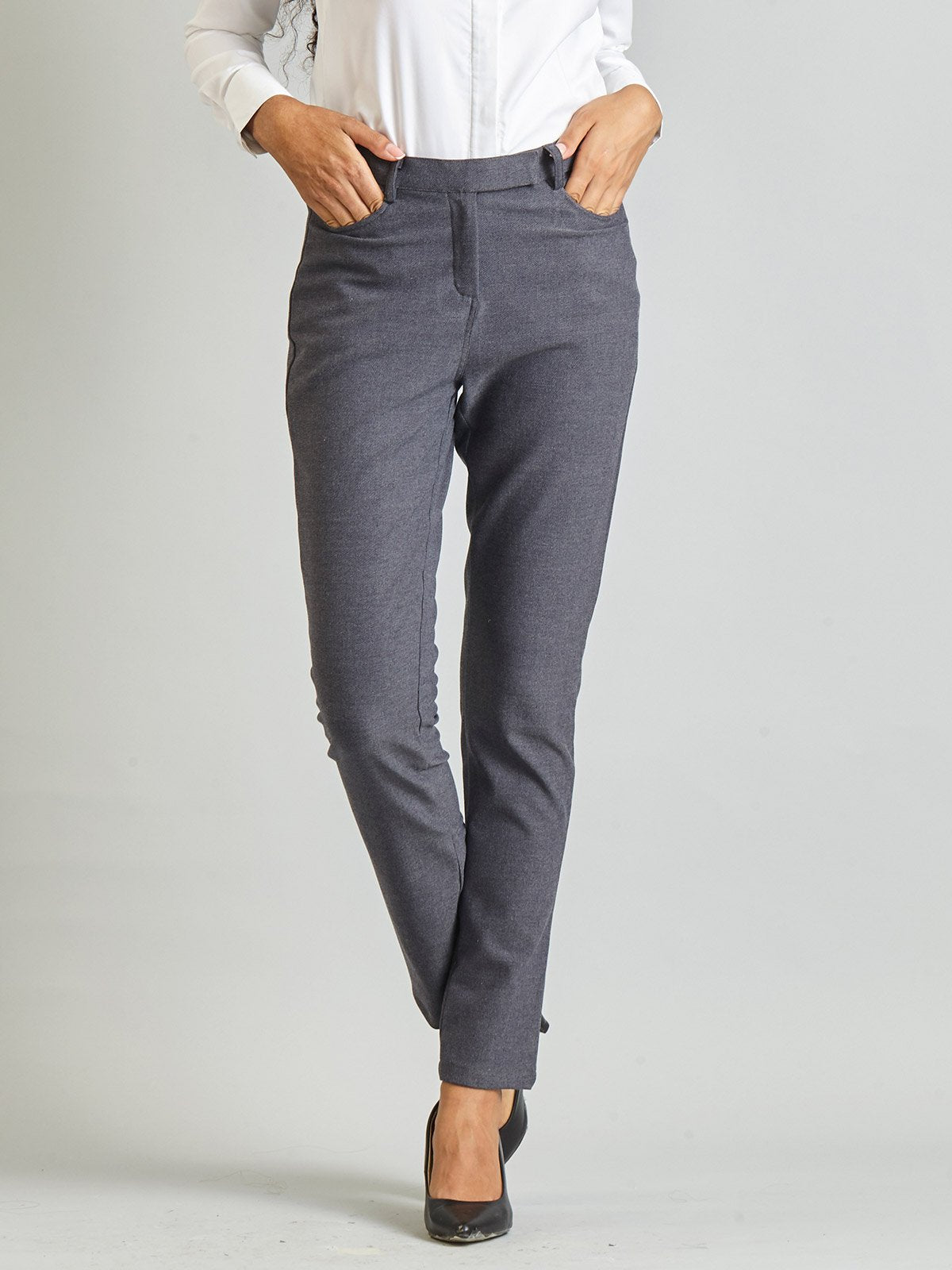 Essential Comfort Trousers - Blue Grey Melange