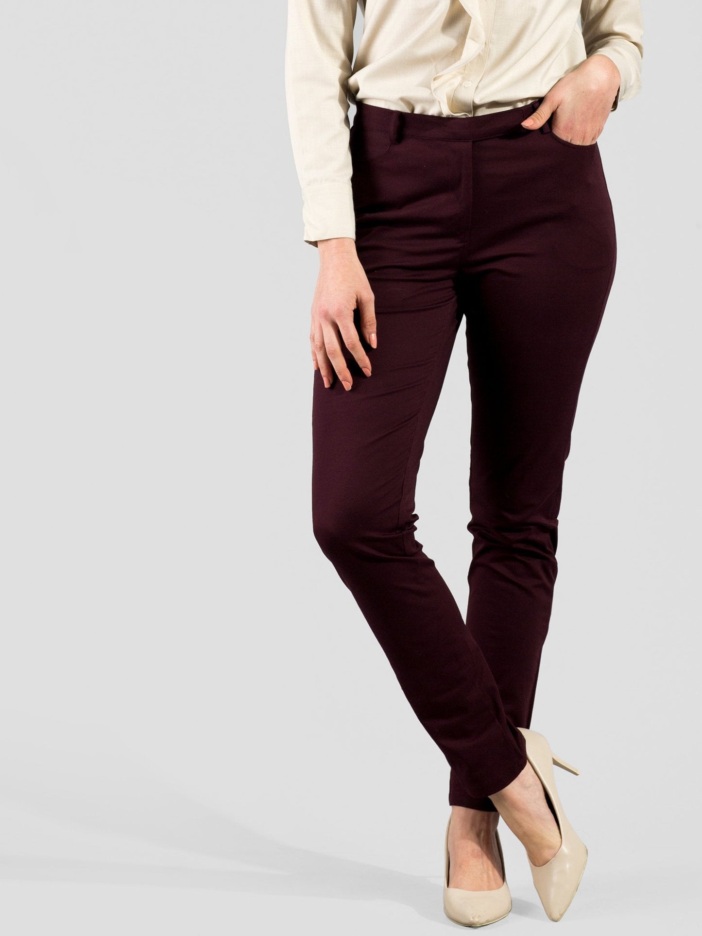 Essential Comfort Trousers - Maroon