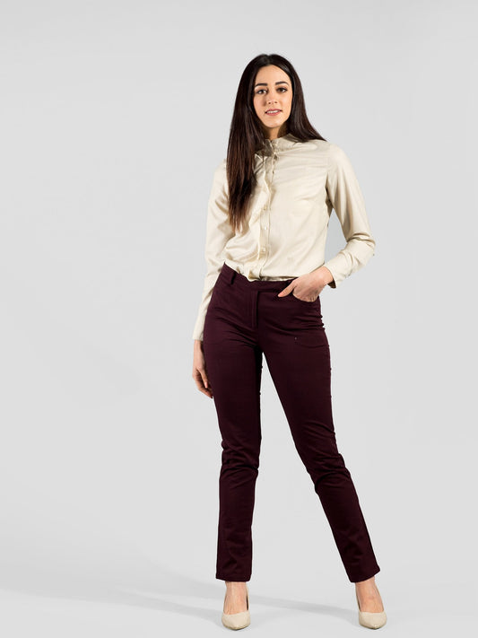 Essential Comfort Trousers - Maroon