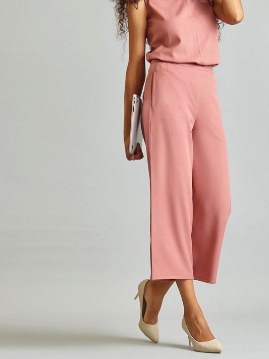 Side Zipper Culottes - Pink