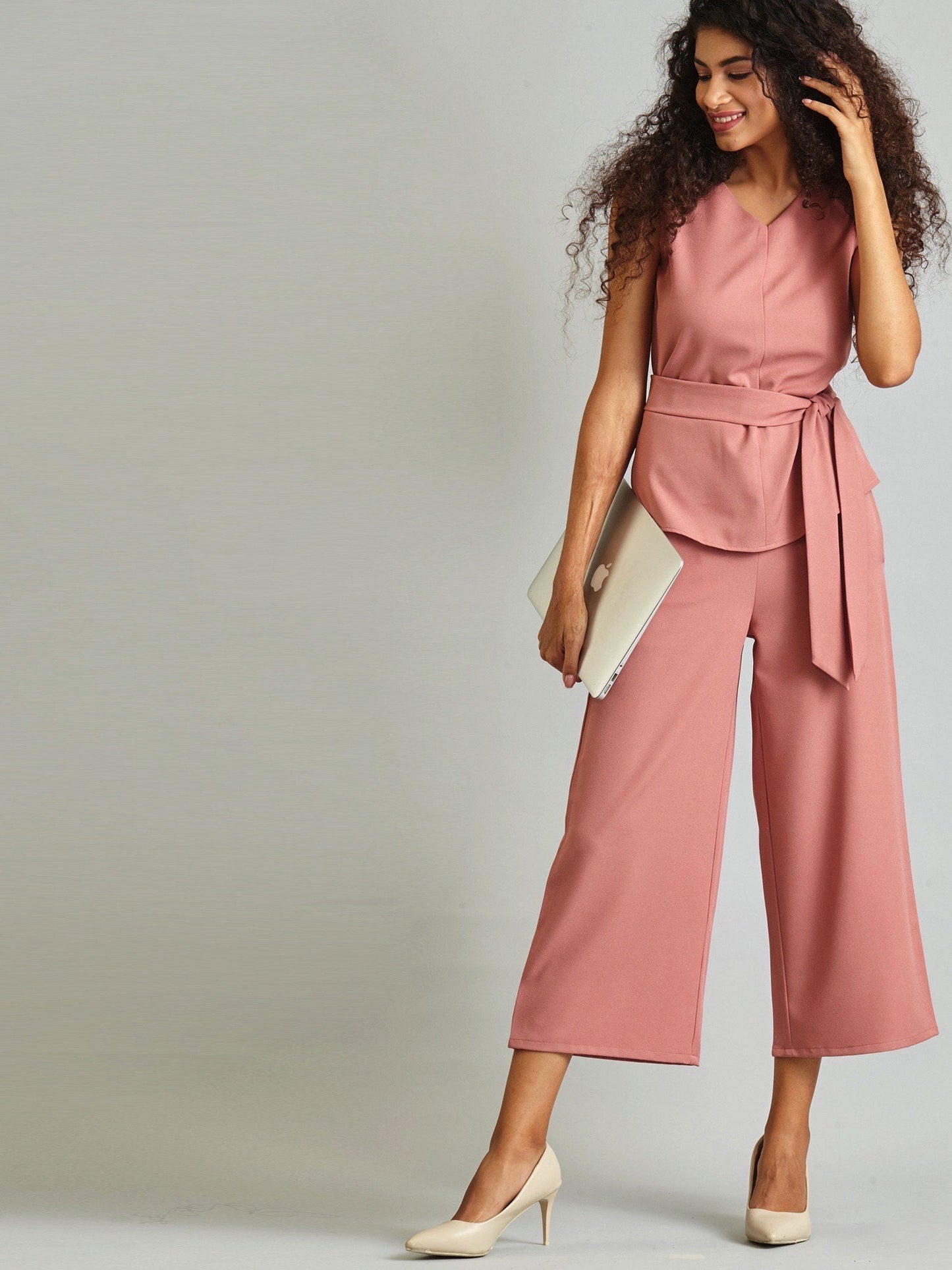 Side Zipper Culottes - Pink