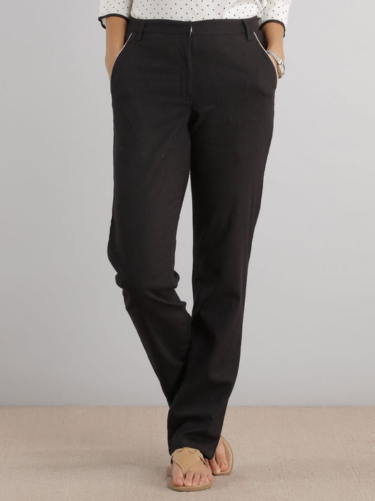 Relaxed Linen Pants - Black