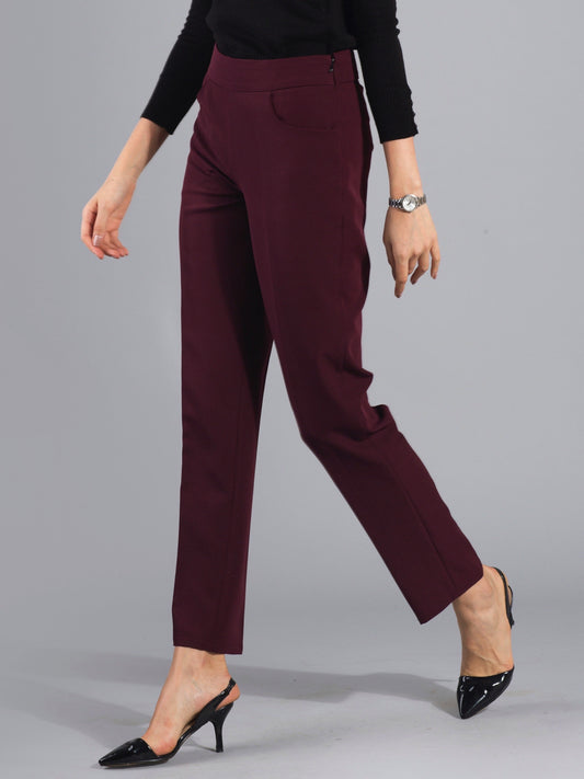 Essential Easy Care Work Trousers - Maroon