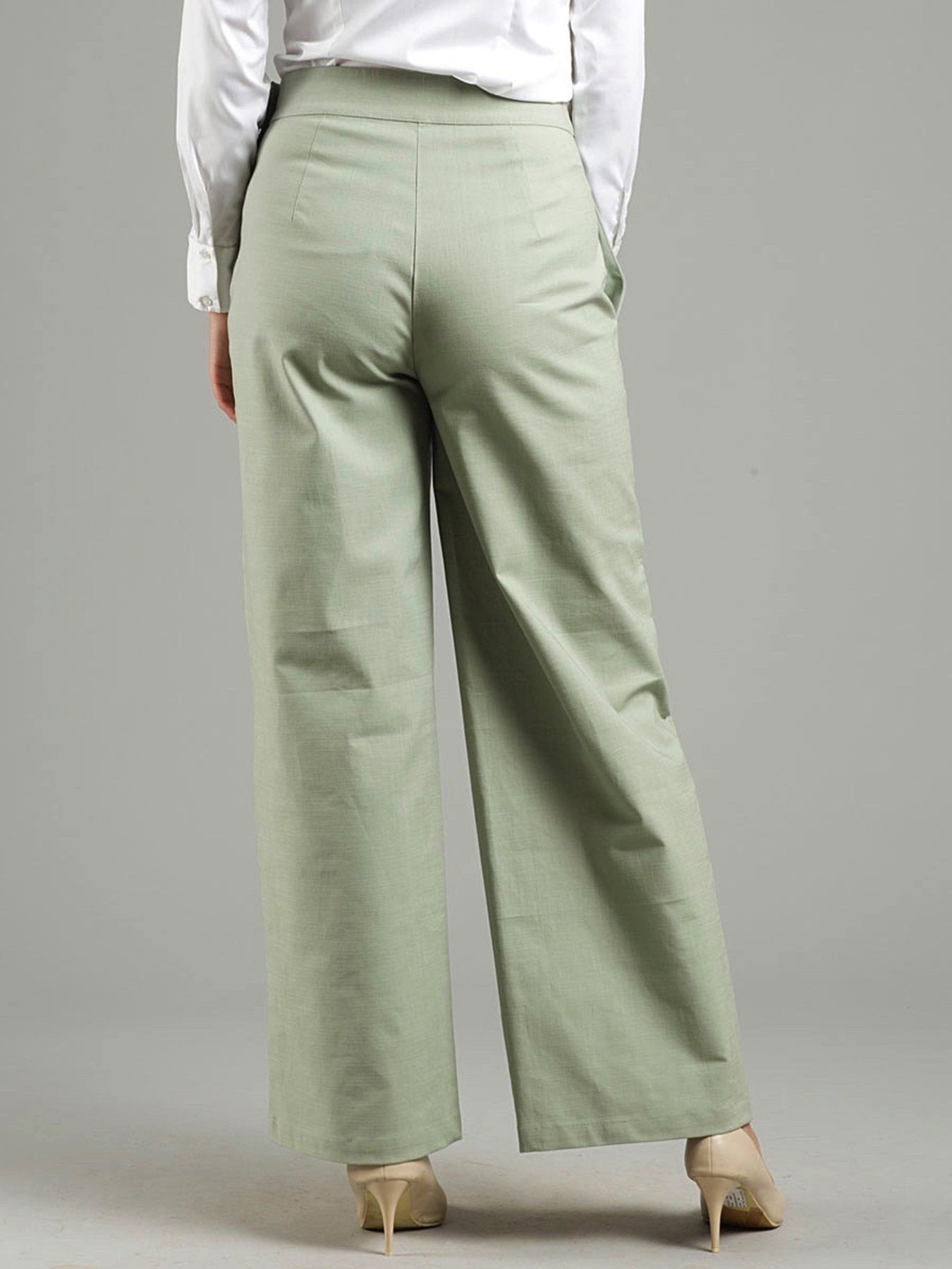 Wide Leg Linen Pants - Sage Green
