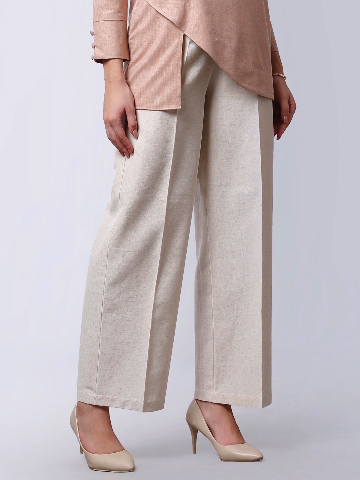 Wide Legged Trousers - Ivory