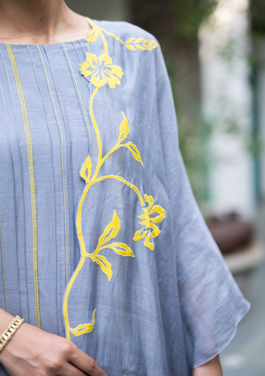 Ash Applique Kurta Set