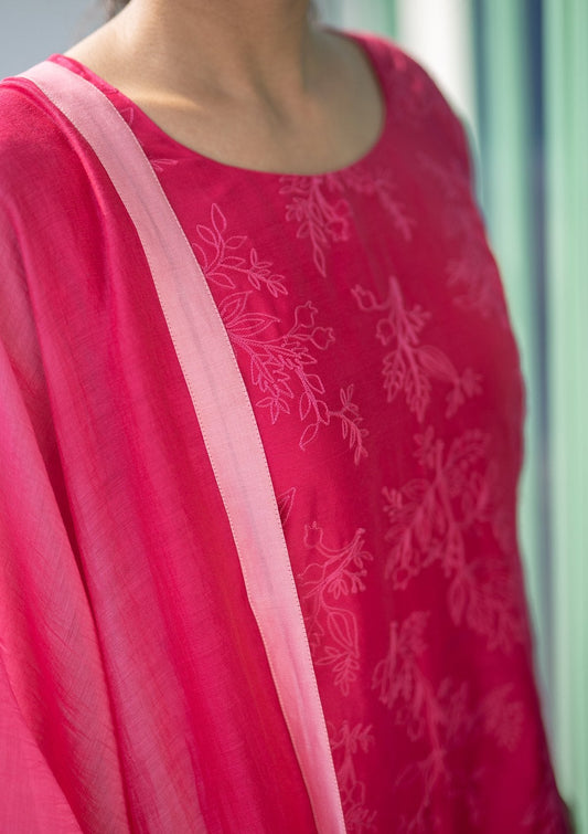 Berry Aari Work Kurta Set