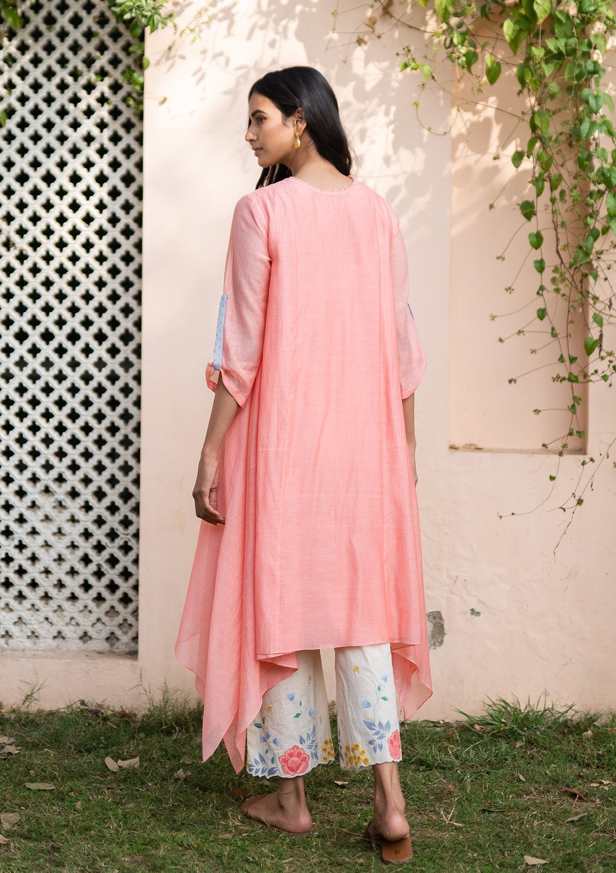 Coral Applique Kurta Set