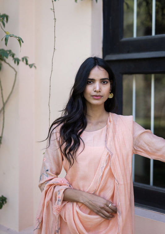 Coral Applique Kurta Set