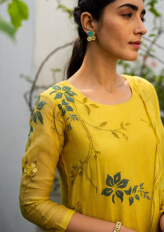 Daffodil Multi Hued Applique Kurta Set