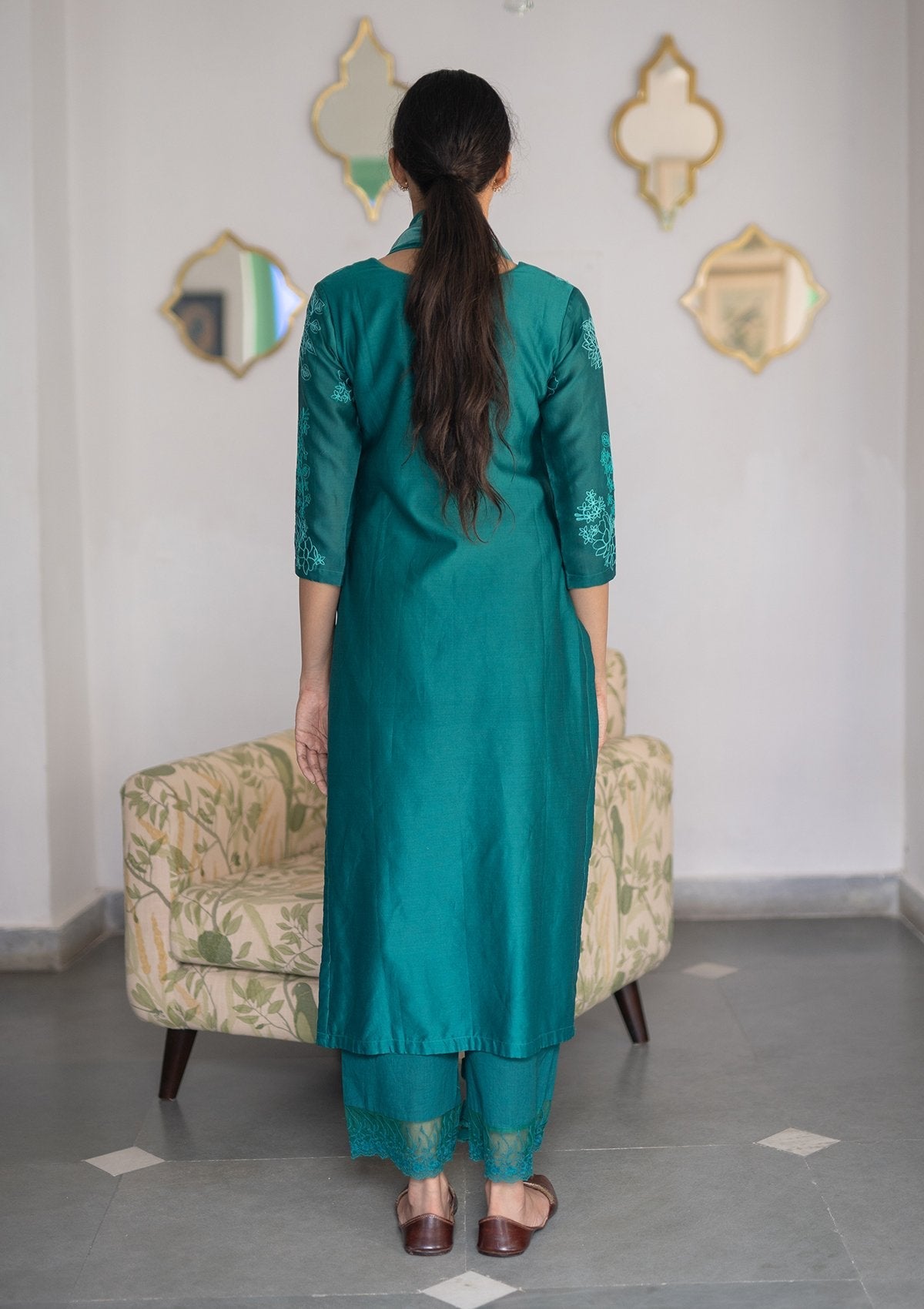 Jade Aari Work Kurta Set