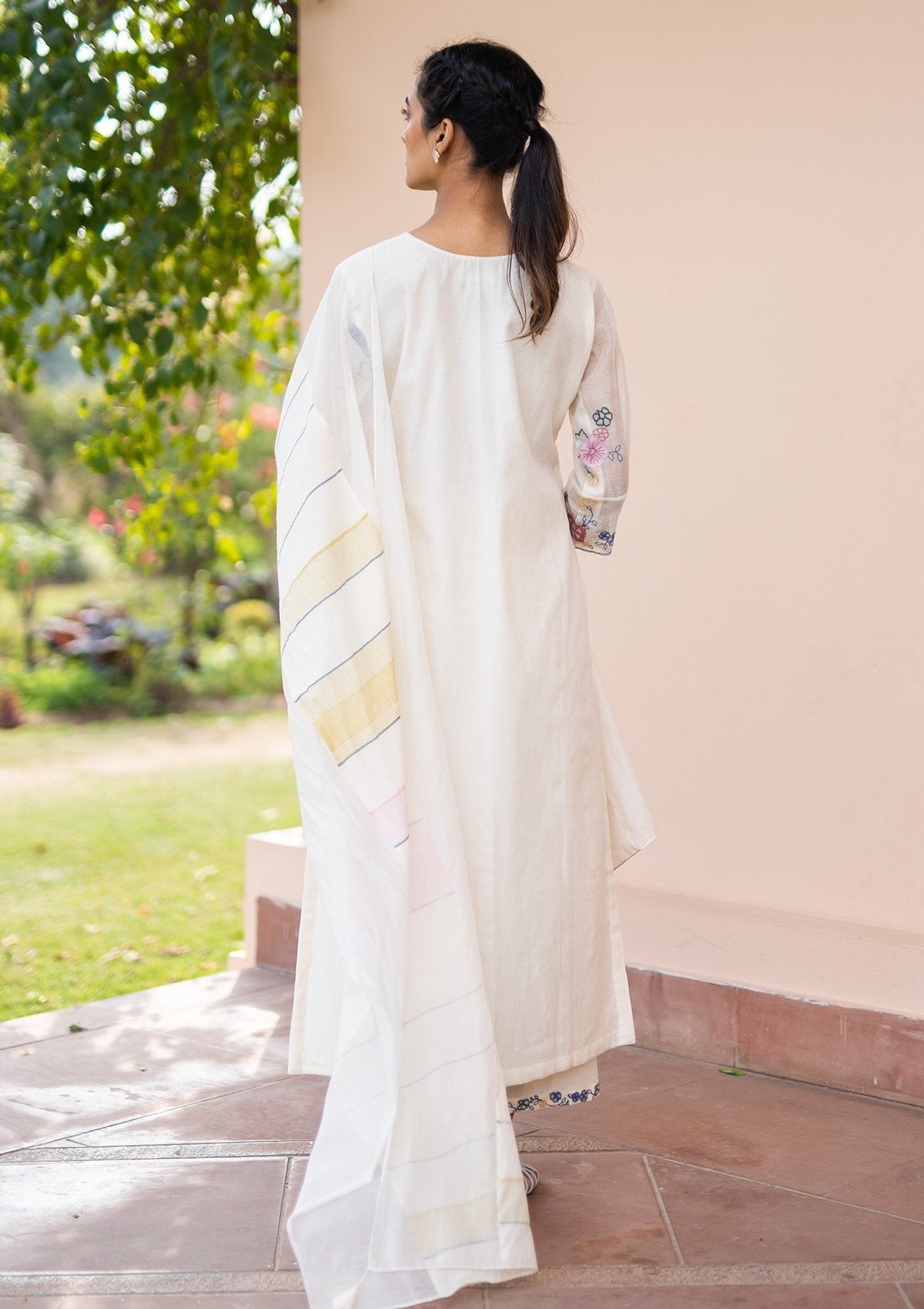 Pearl Embroidered Kurta Set