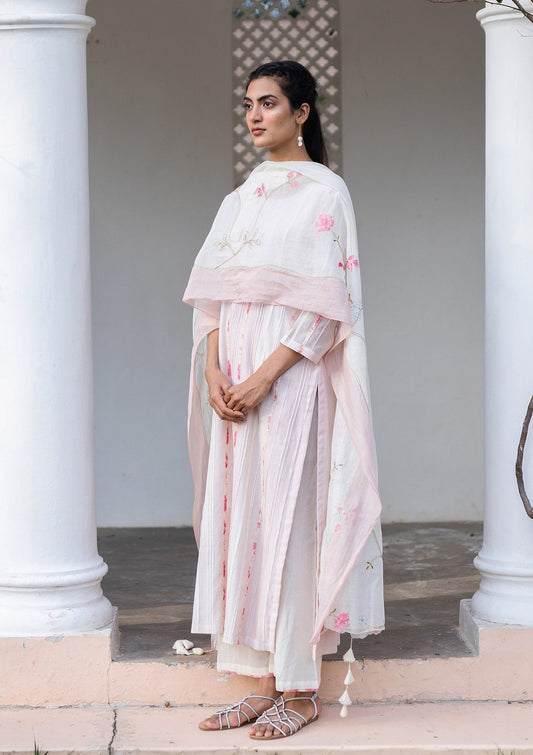 Pearl Printed Applique Kurta Set