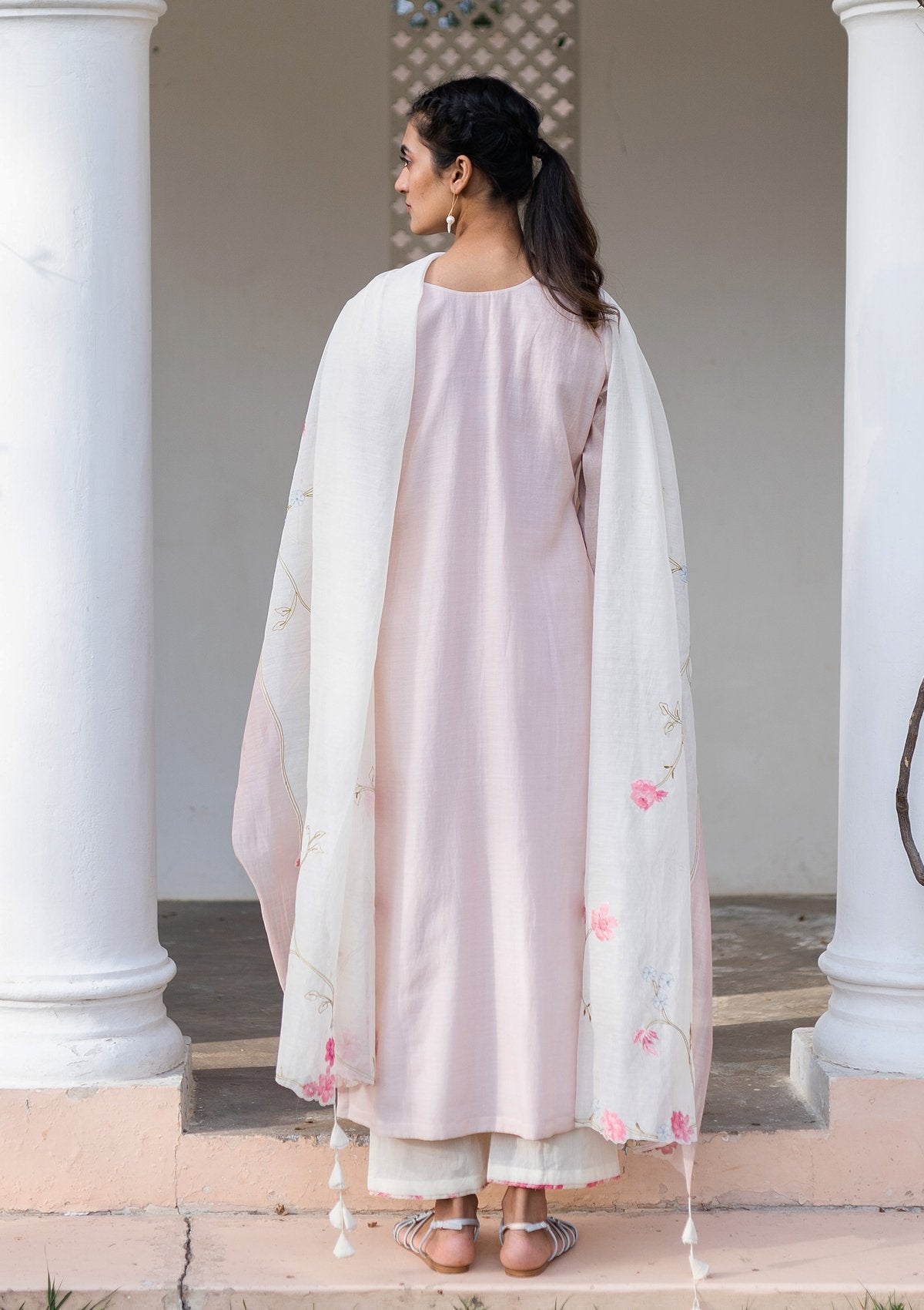 Pearl Printed Applique Kurta Set