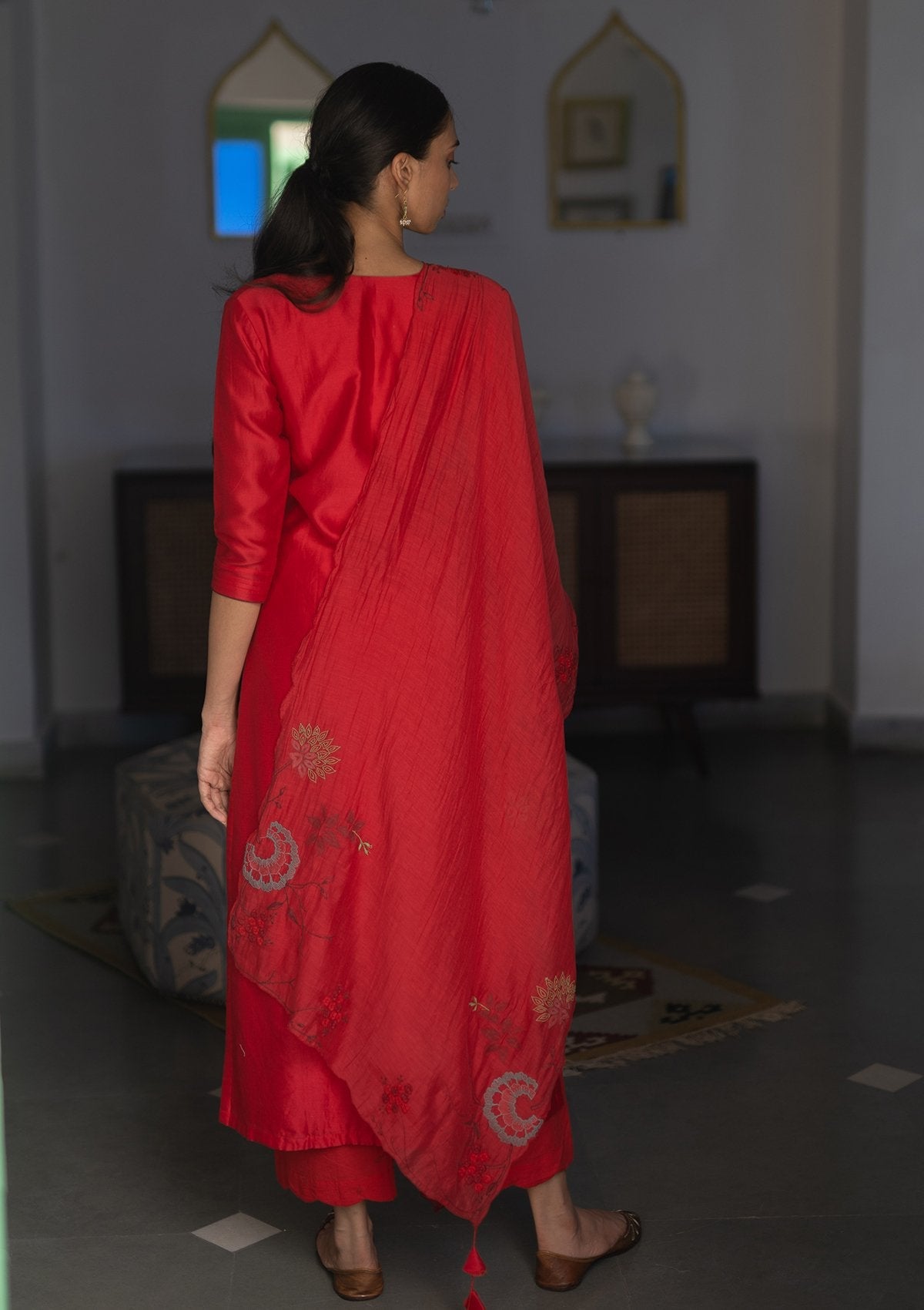Poppy Aari Work Kurta Set