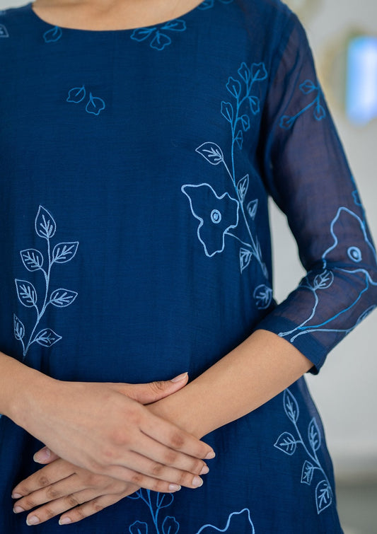 Sapphire Aari Embroidery Asymmetrical Kurta