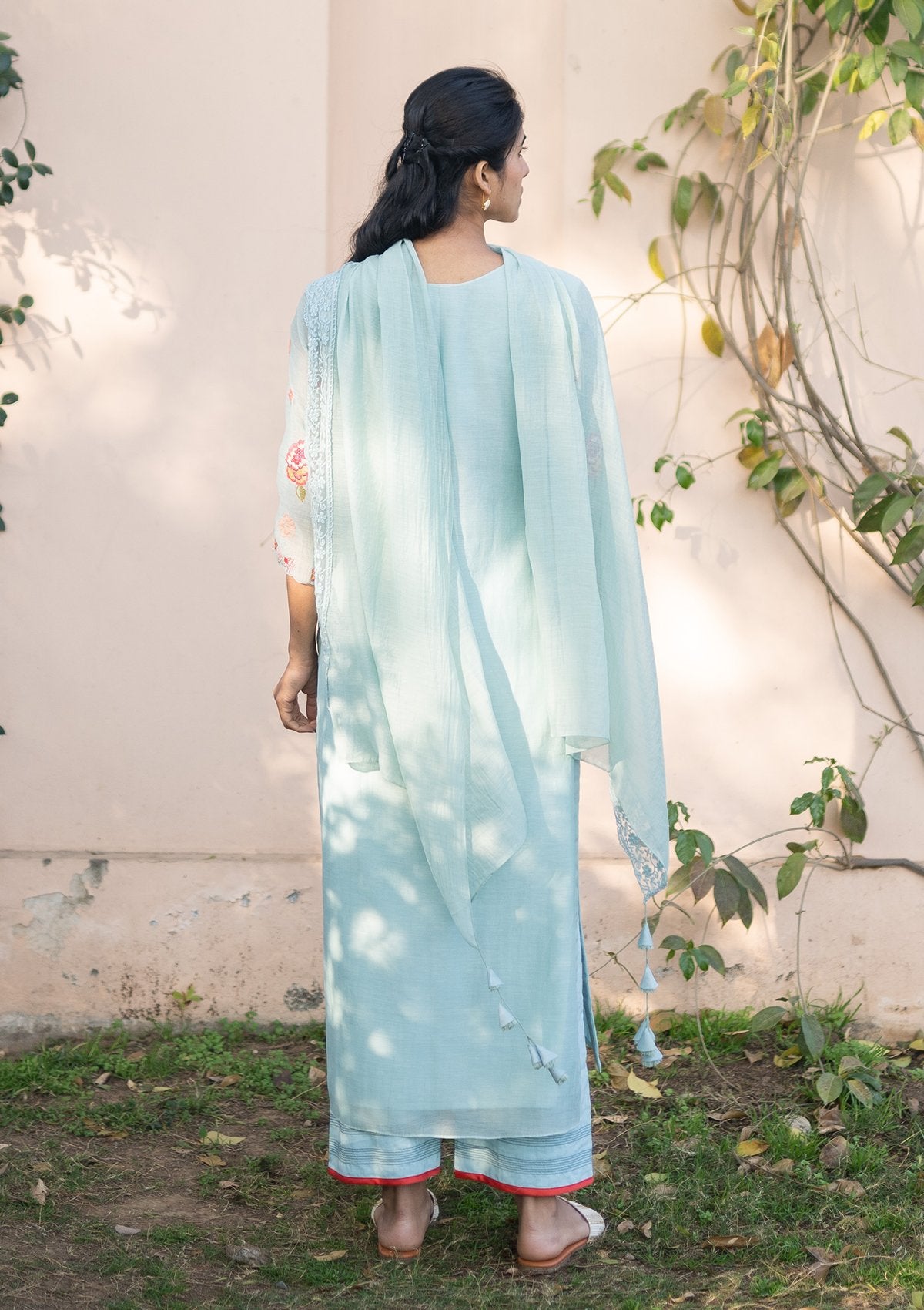 Sky Applique Kurta Set