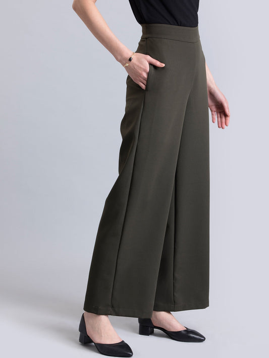 Wide Leg Pants - Olive