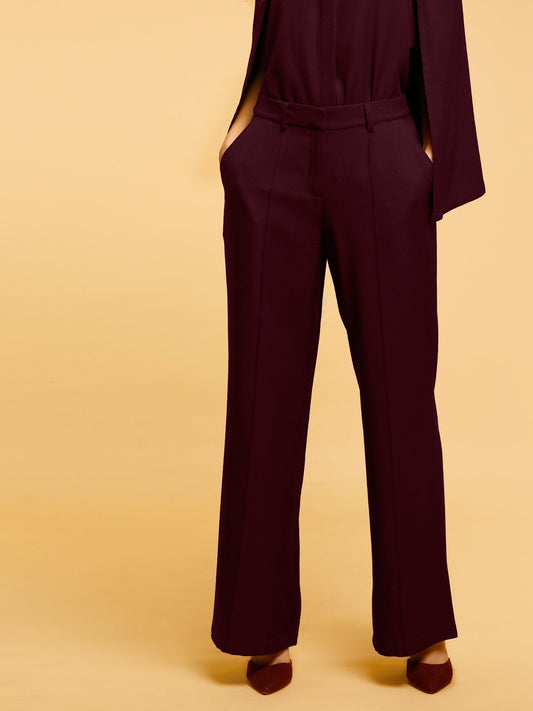 Wide Legged Pants - Maroon