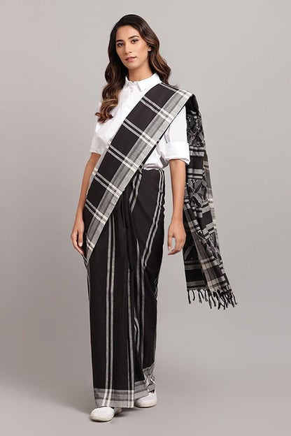 Adiva' Handwoven Extra Weft Cotton Saree-21