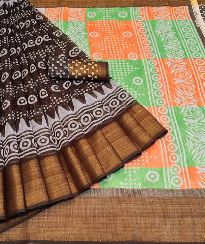 Valiba Fashionable Cotton Printed Sarees