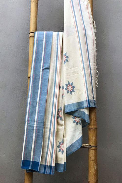 Neelkamal' Handwoven Baavanbuti Cotton Saree-9