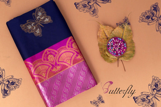 Butterfly Blue Exclusive Jacquard Saree