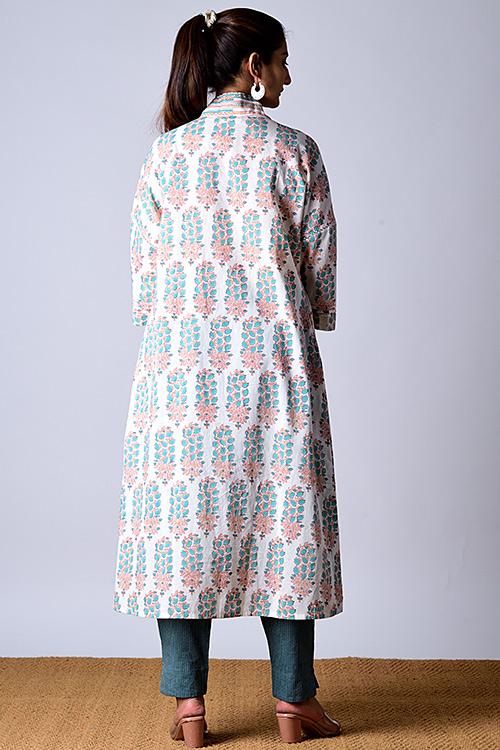 "Kaafsa Kurta" Jade Block Printed Kurta