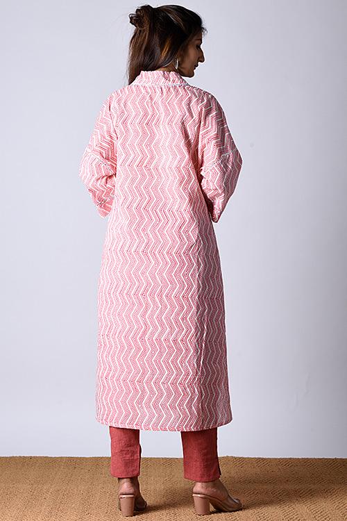 "Kaafsa Kurta" Coral Block Printed Kurta/Tunic