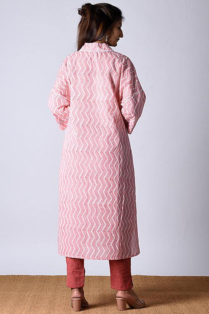 "Kaafsa Kurta" Coral Block Printed Kurta/Tunic