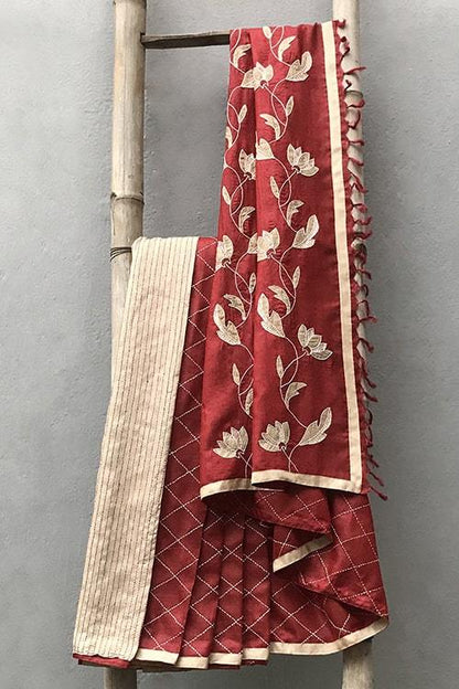 Sadabahar' Applique & Sujini Embroidery Silk Saree-51