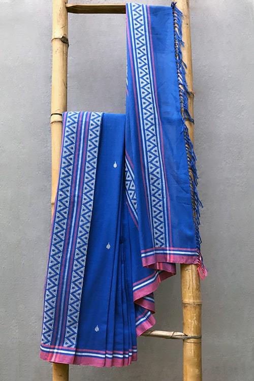 Lavanya' Handwoven Extra Weft Cotton Saree-13