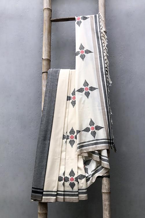 Bahar' Handwoven Baavanbuti Cotton Saree