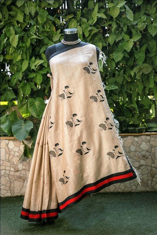 Vasudha' Applique & Sujini Embroidery Silk Saree