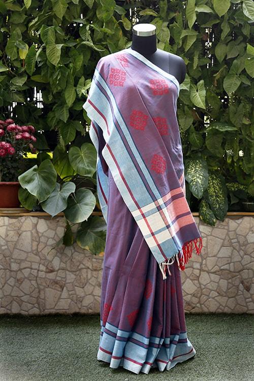 Janaki' Handwoven Extra Weft Cotton Saree