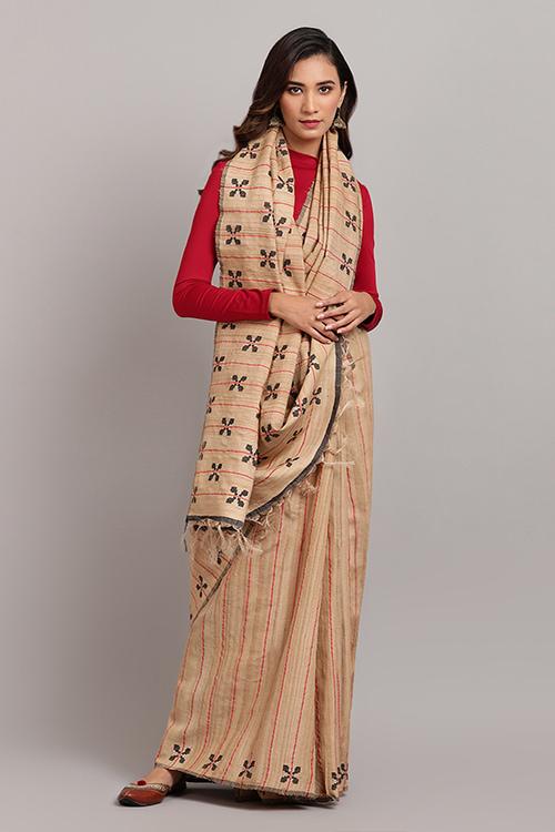 Chandrani' Handwoven Extra Weft Silk Saree