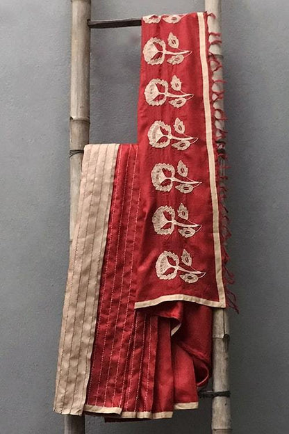 Kalyani' Applique & Sujini Embroidery Silk Saree-50