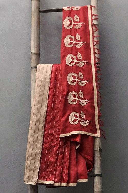 Kalyani' Applique & Sujini Embroidery Silk Saree-50