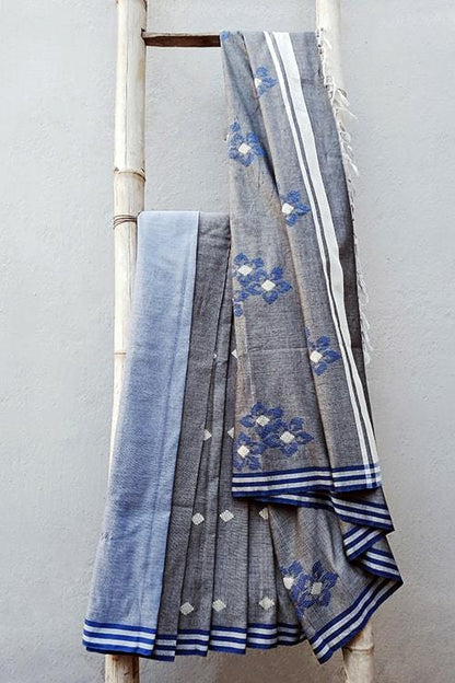 Bhargavi' Handwoven Extra Weft Cotton Saree-18