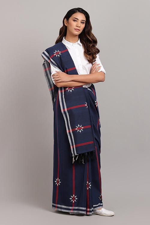 Bhamini' Handwoven Extra Weft Cotton Saree