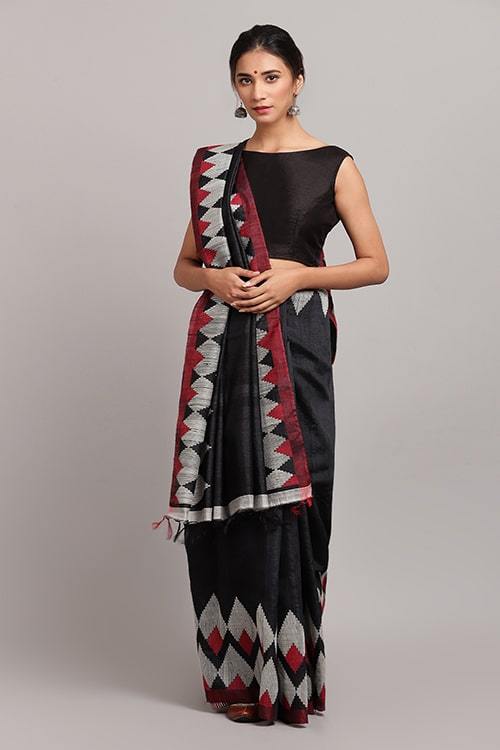Tarangini' Handwoven Extra Weft Silk Saree-27