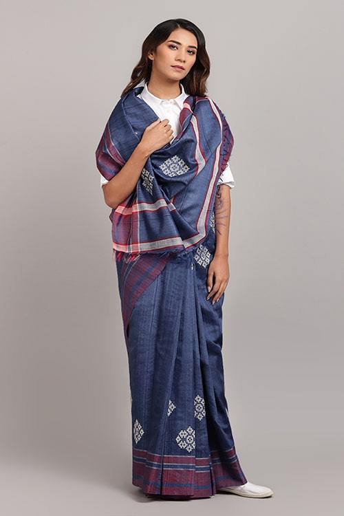 Damiyanti' Handwoven Baavanbuti Extra Weft Silk Saree-37
